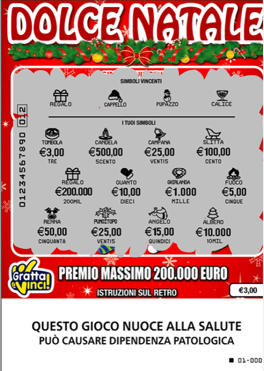 Dolce Natale Gratta e Vinci Vincita