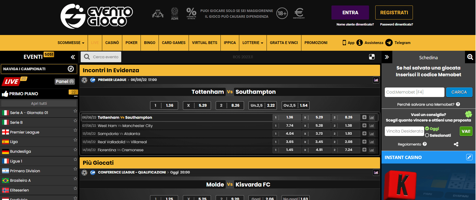 Eventogioco Scommesse