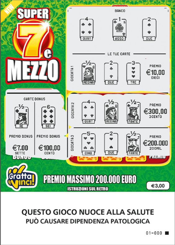 New Super Sette e Mezzo Gratta e Vinci Vincita