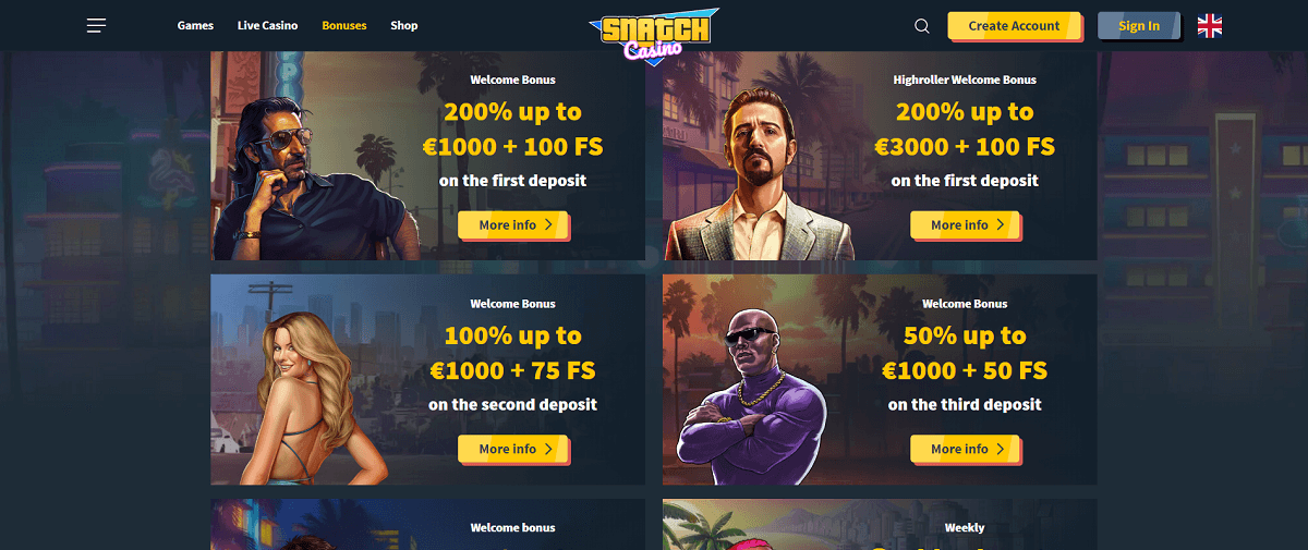 SnatchCasino Bonus