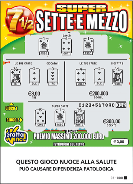 Super Sette e Mezzo Gratta e Vinci Vincita