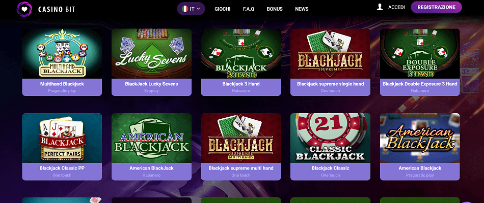 Casinobit.io giochi da tavolo
