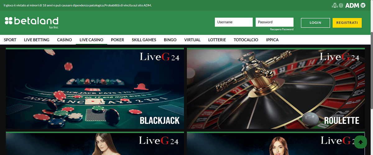 Betaland Casino Live