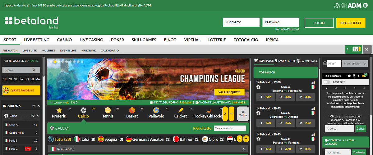 Betaland Scommesse