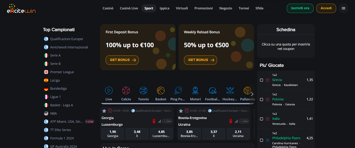 Excitewin Scommesse