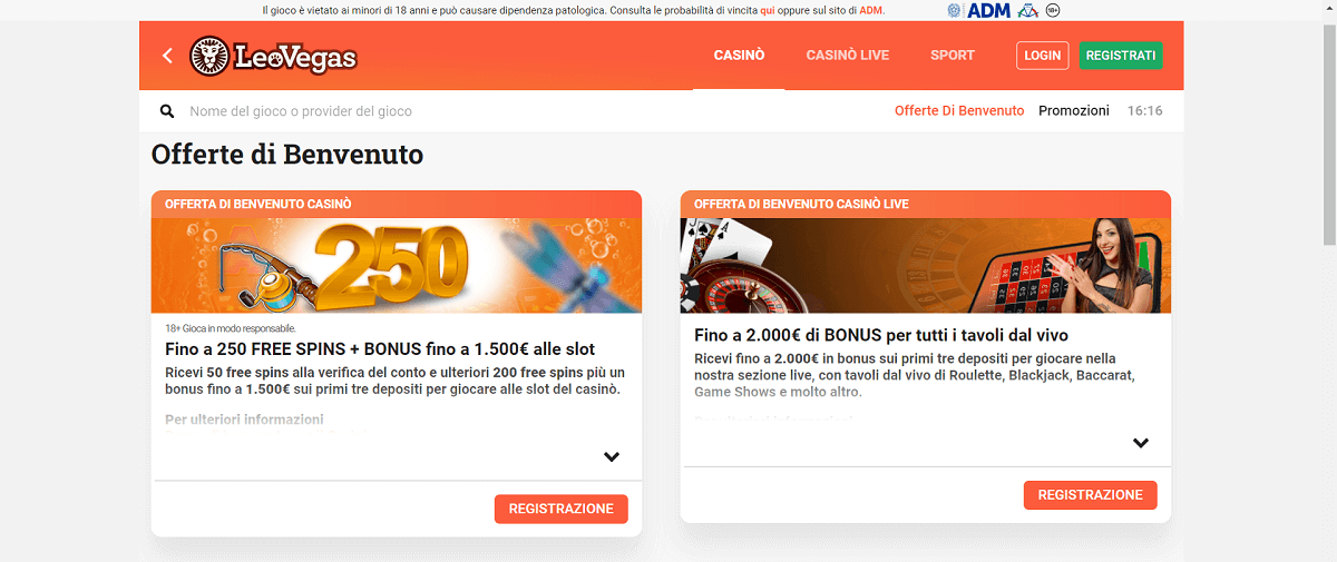 Promozioni Attuali LeoVegas