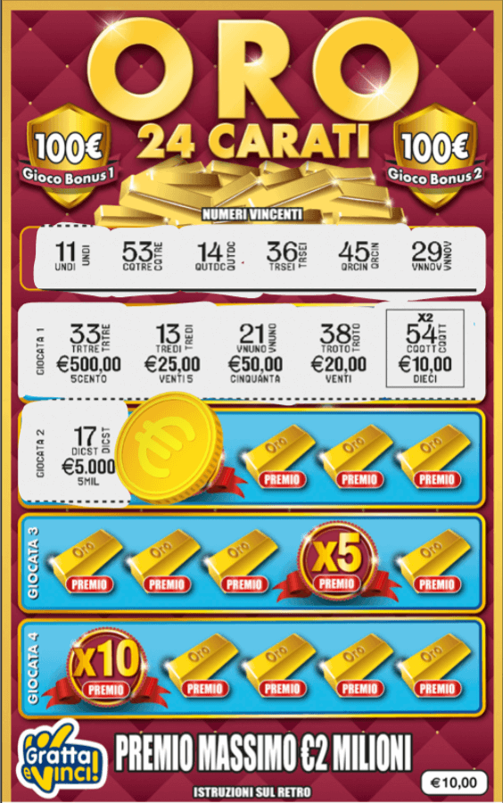 Oro 24 Carati Gratta e Vinci