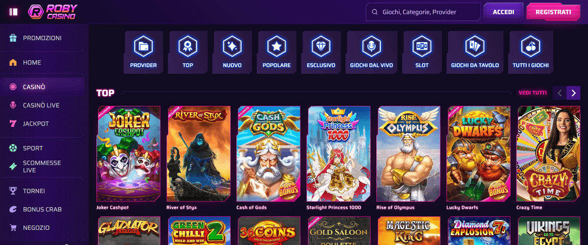 Roby Casino Giochi