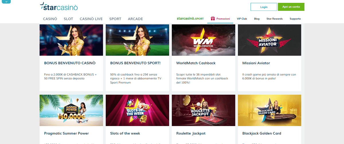 StarCasino bonus benvenuto