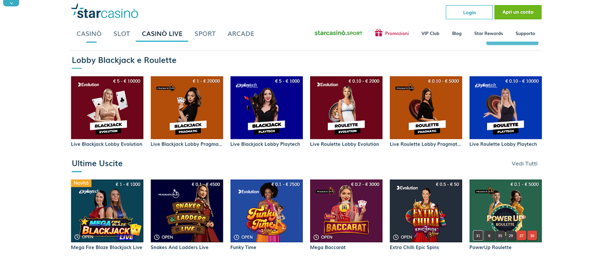 Giochi StarCasino