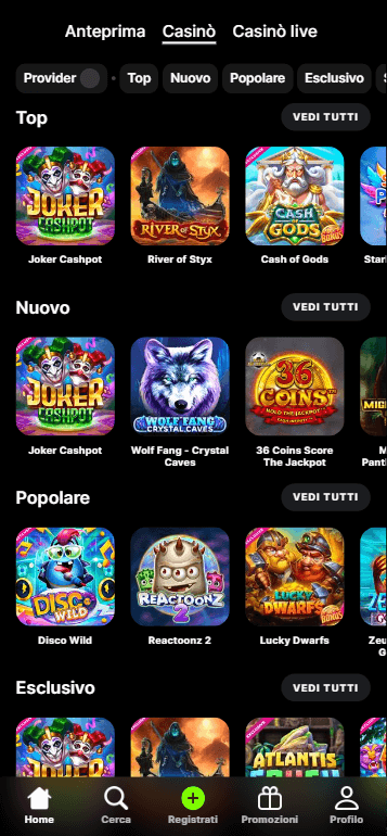 Spinit Casino Giochi