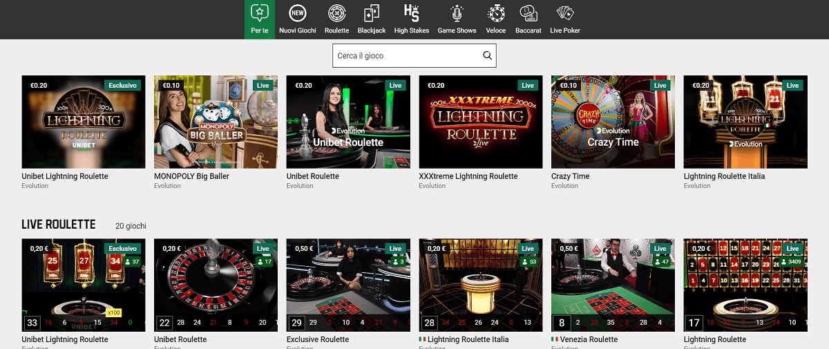 Unibet Casino Live