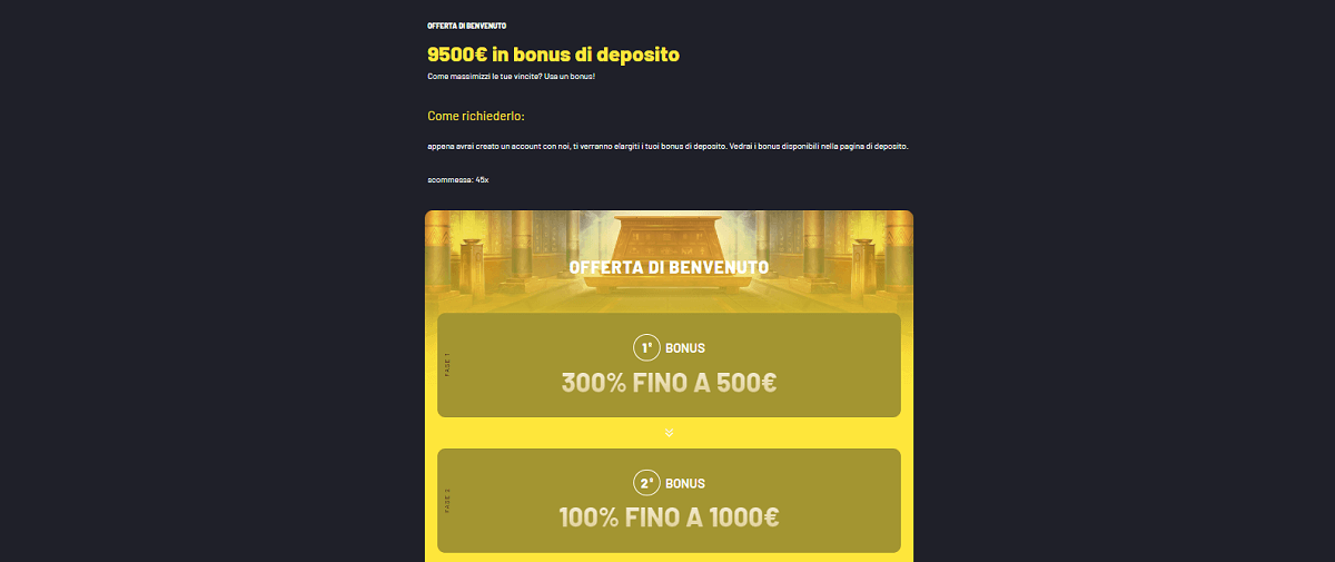 Winslter Bonus Benvenuto